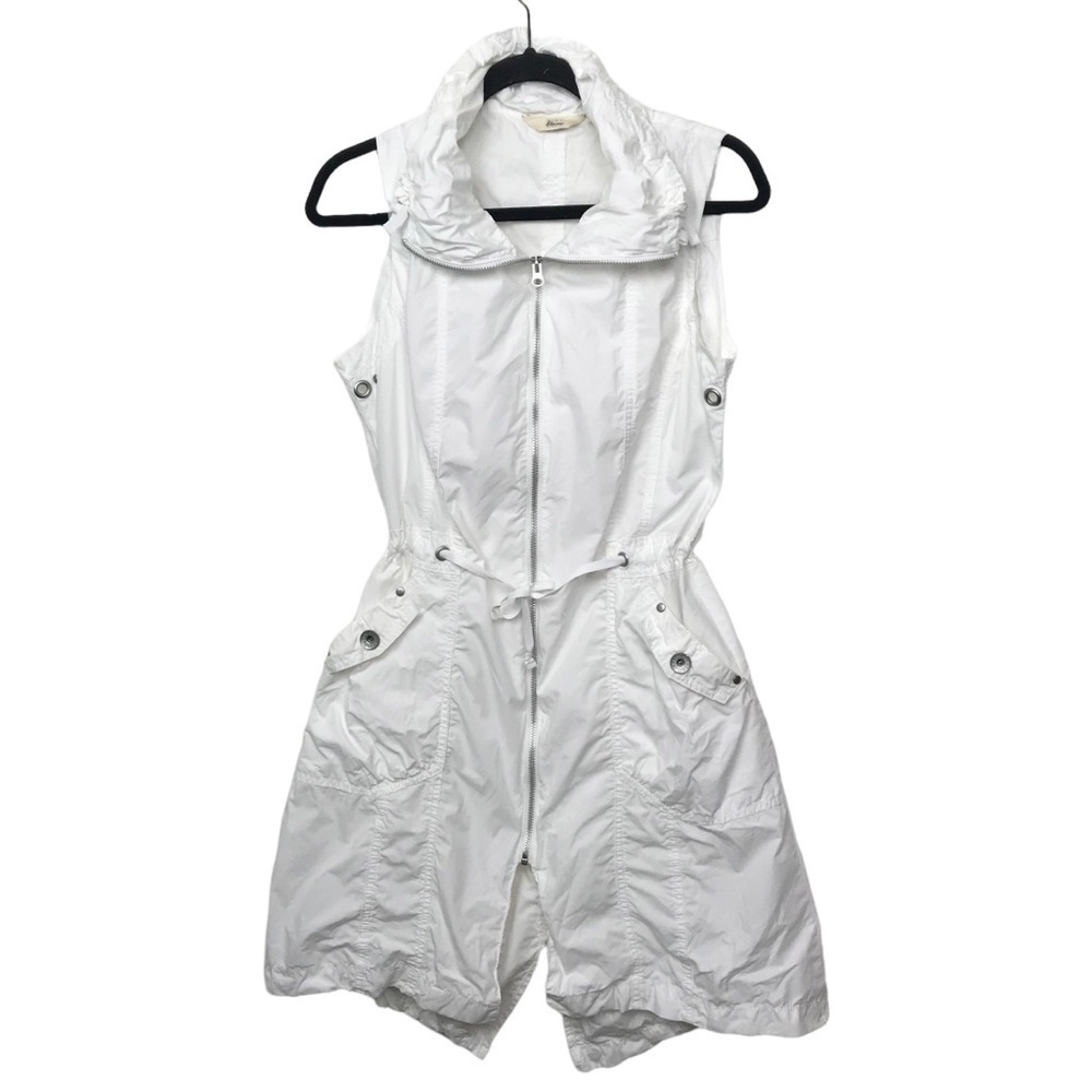 Miss Etam White Zip Sleeveless Jacket Dress Size EU 38